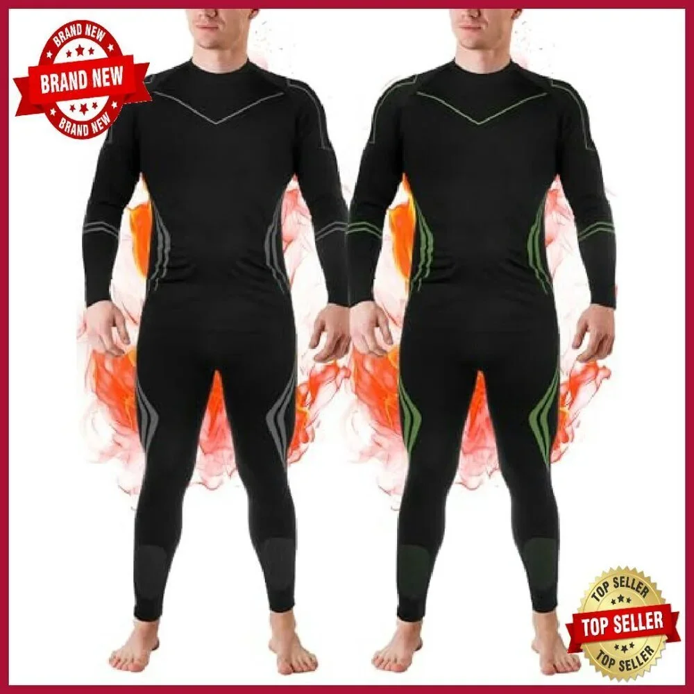Men's Thermal Base Layer Set Quick Drying Moisture Wicking Winter Sports